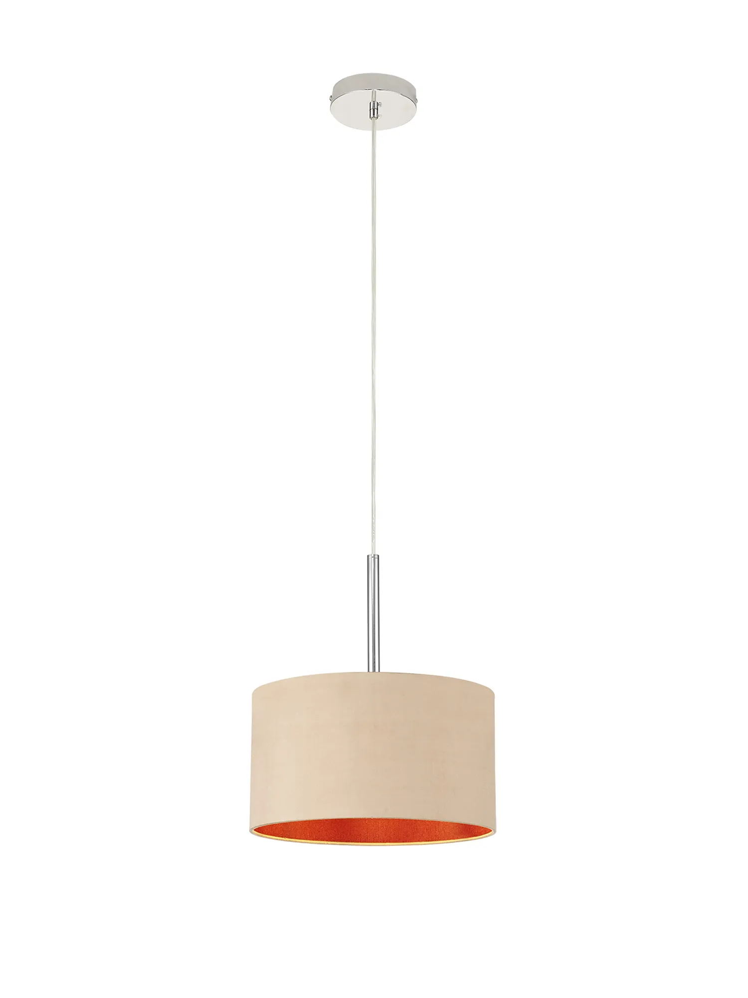 Baymont 30cm Pendant 1 Light Polished Chrome, Antique Gold/Ruby DK0124  Deco Baymont CH AG